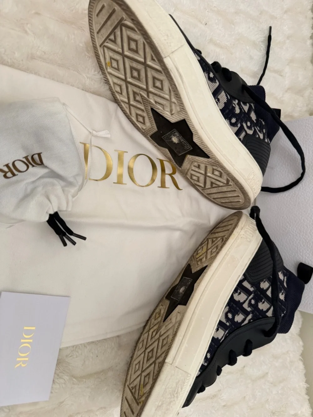 Dior Deep Blue Monogram Walk'n'Dior Low-Top Sneakers - Picture 4 of 8